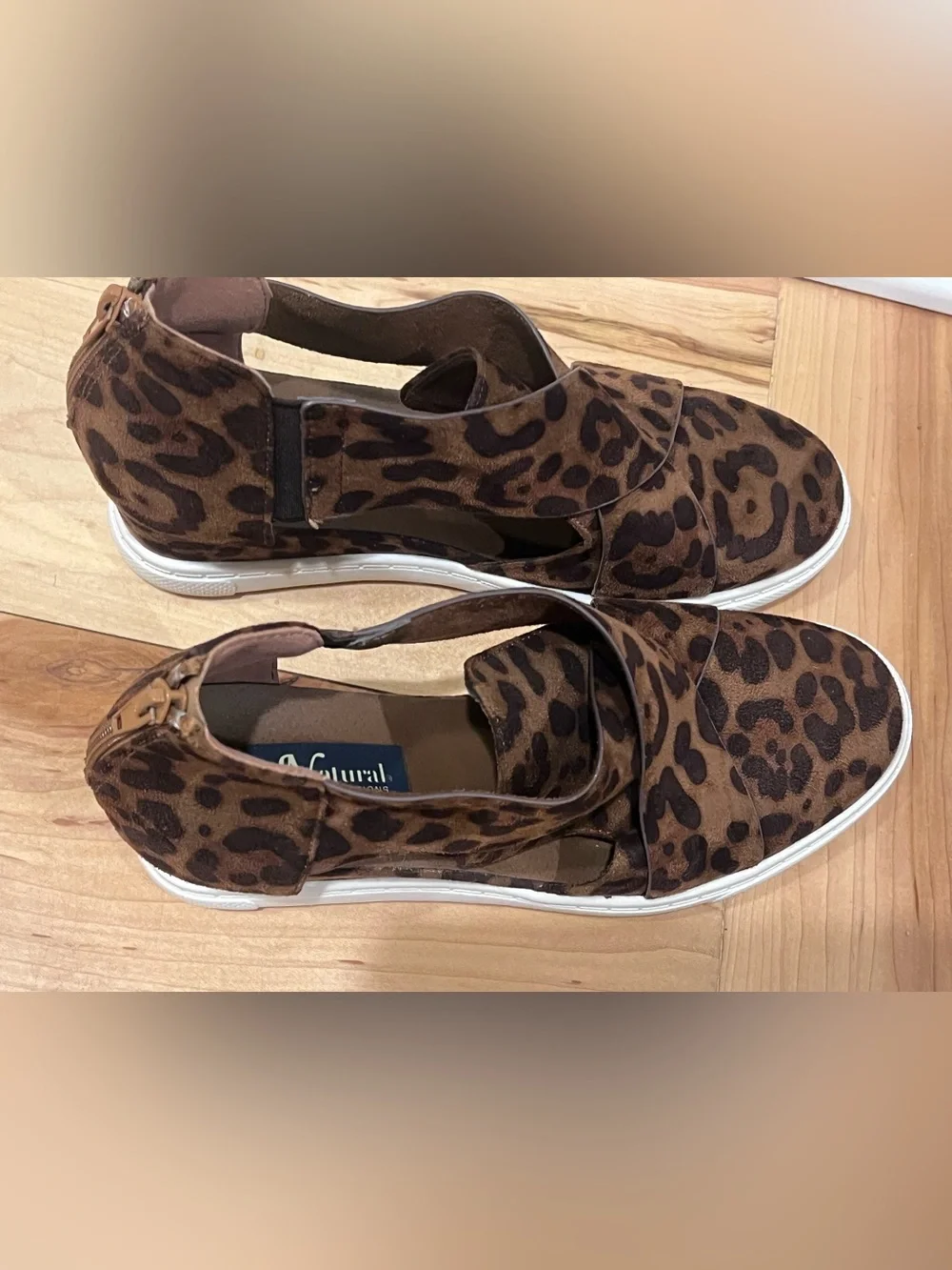 Natural Reflections Cheetah Print Wedge Sneakers- ladies size 9